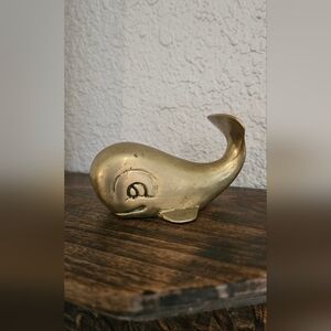 Small Brass Whale Figurine